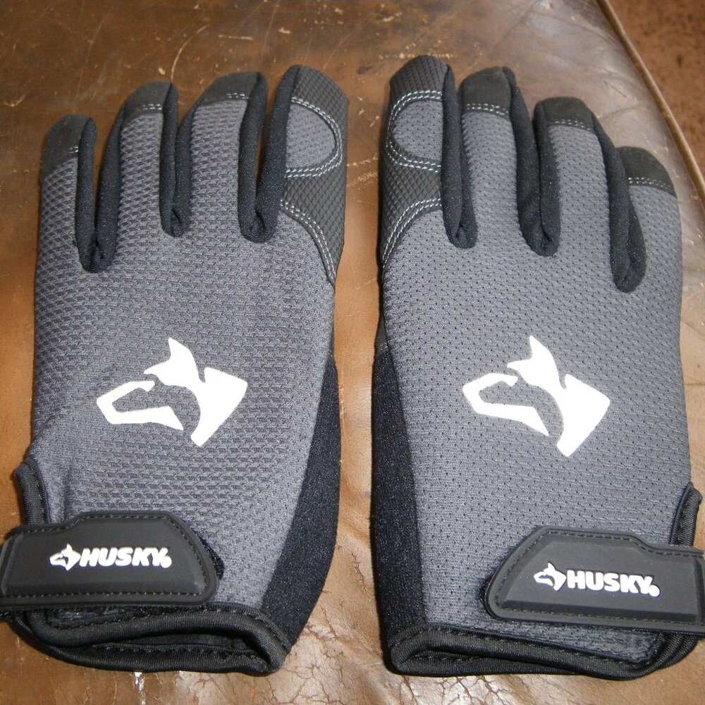 Unisex Husky Heavy Duty Mechanics Work Flexable Gloves Pair Size Medium